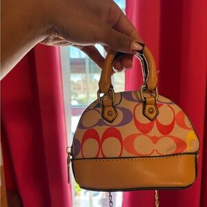 Coach Red and Purple Crossbody Bag with Dome Shape